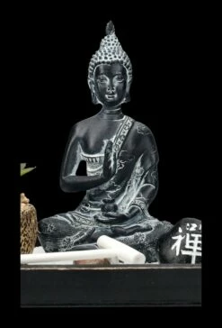 Buddha Figur Mit Zen Garten Schwarz-grau -FIGUREN Verkäufe 2D FS23529 Buddha Figur mit Zen Garten schwarz grau 7 1280x1280