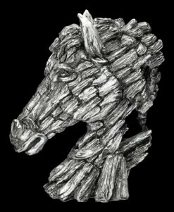 Pferdekopf Büste - Holzoptik Silberfarben -FIGUREN Verkäufe 2D FS23543 Pferdekopf B ste Holzoptik silberfarben 3 1280x1280