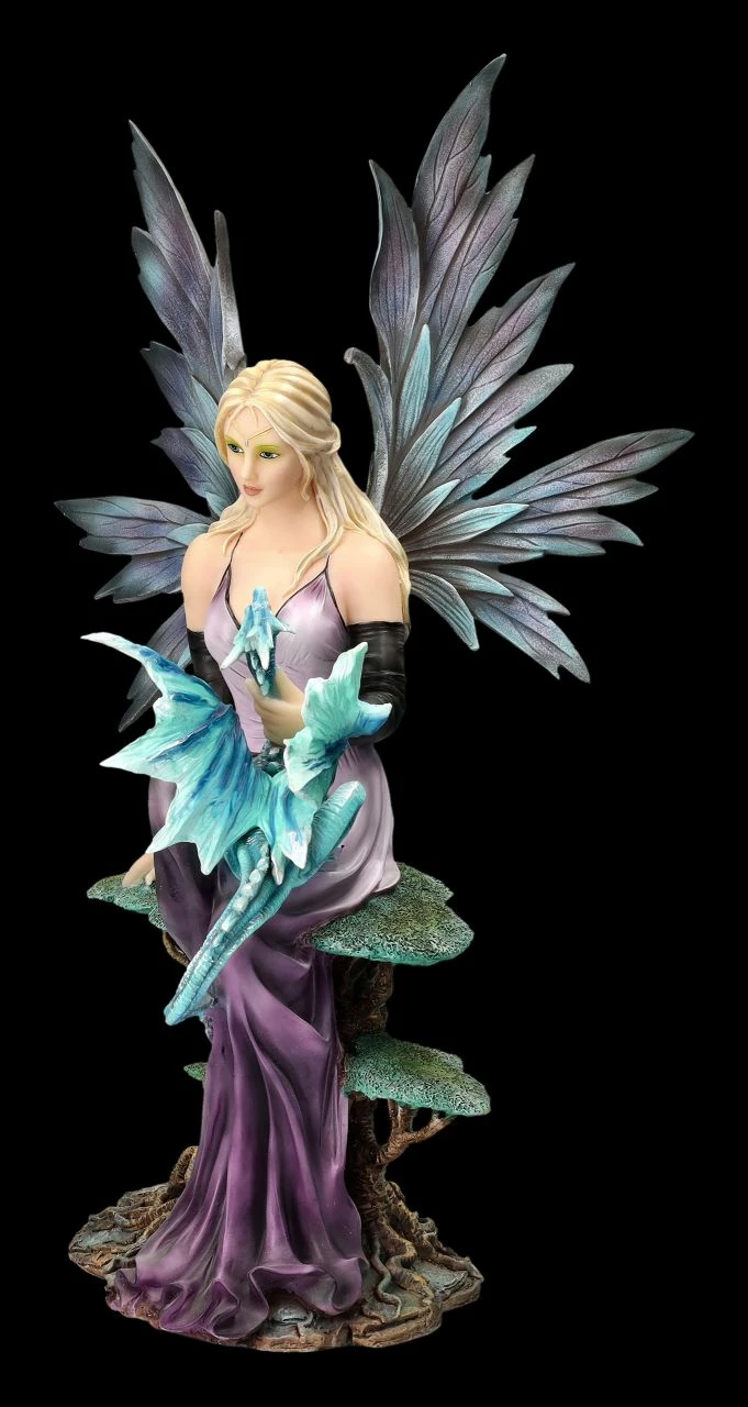 Elfenfigur Lila Auf Weltenbaum Mit Drache 8 Elfenfigur Lila Auf Weltenbaum Mit Drache – Bild 6