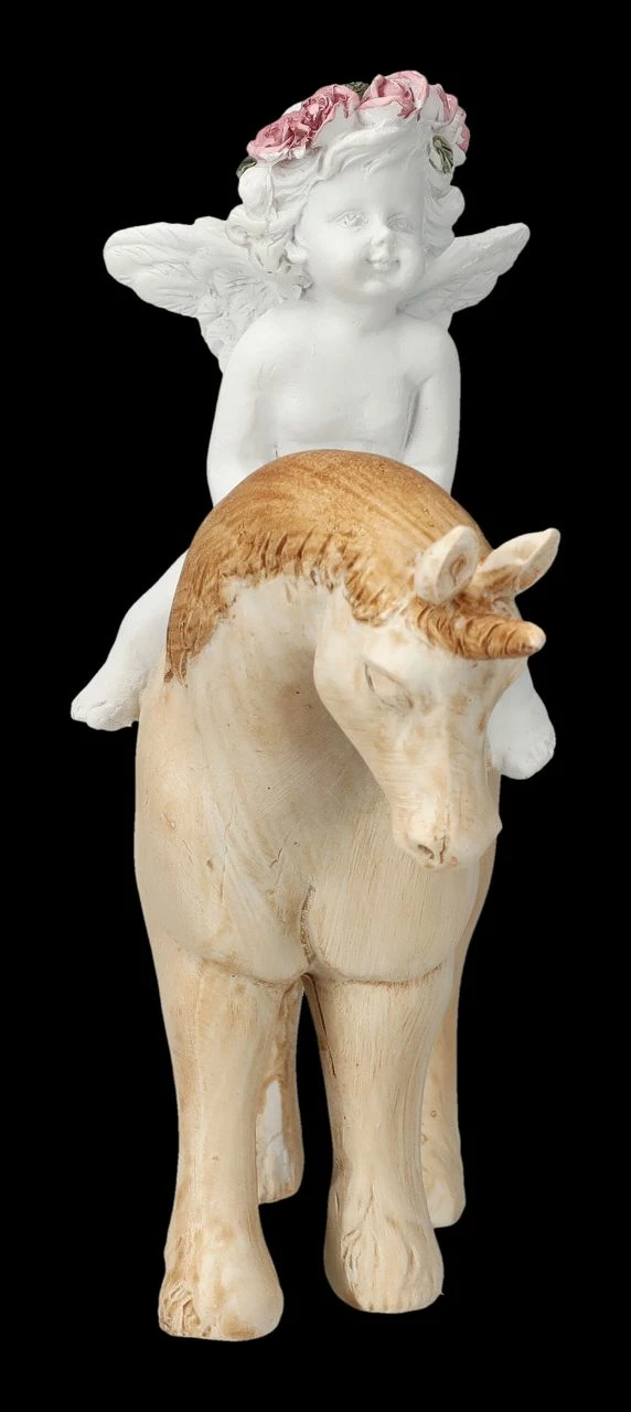 Engel Figur - Putte Auf Einhorn 5 Engel Figur - Putte Auf Einhorn – Bild 3