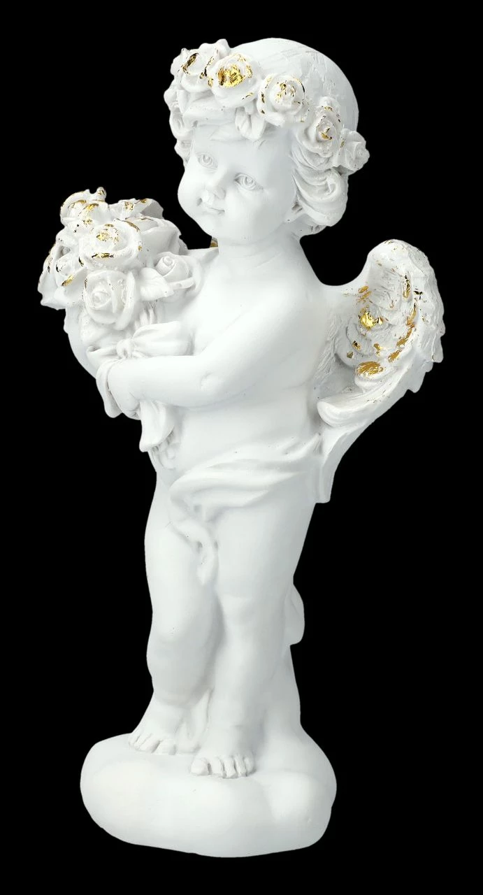 Engel Figur - Putte Mit Rosenstrauß 8 Engel Figur - Putte Mit Rosenstrauß – Bild 6