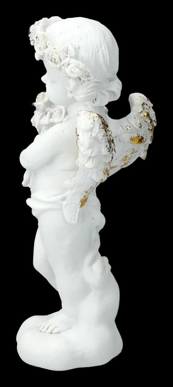 Engel Figur - Putte Mit Rosenstrauß 5 Engel Figur - Putte Mit Rosenstrauß – Bild 3
