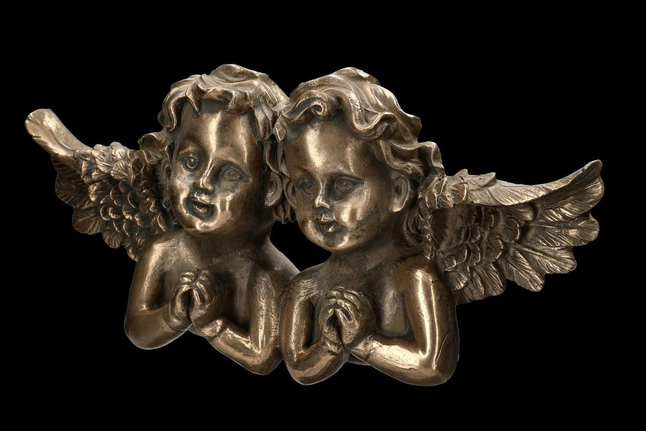 Wanddeko - Putten Betend Bronziert 5 Wanddeko - Putten Betend Bronziert – Bild 3