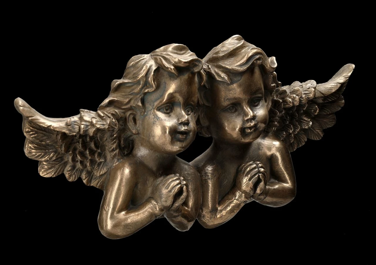 Wanddeko - Putten Betend Bronziert 4 Wanddeko - Putten Betend Bronziert – Bild 2