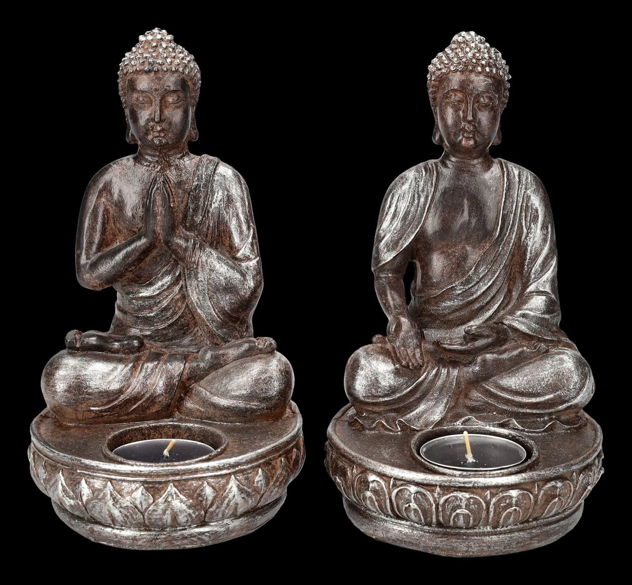 Buddha Teelichthalter 2er Set - Meditation 5 Buddha Teelichthalter 2er Set - Meditation – Bild 3