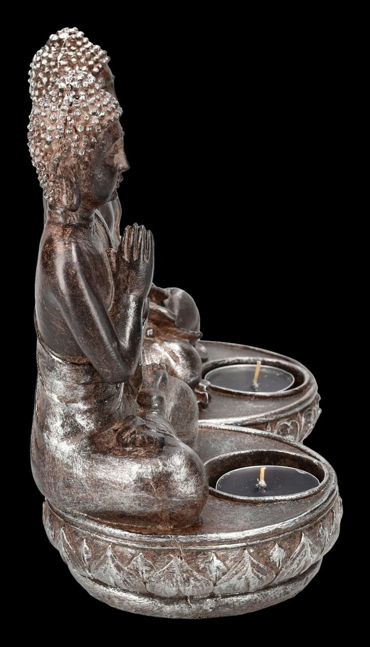 Buddha Teelichthalter 2er Set - Meditation 7 Buddha Teelichthalter 2er Set - Meditation – Bild 5