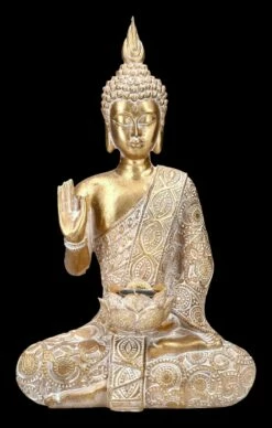Buddha Teelichthalter - Verziert Goldfarben -FIGUREN Verkäufe 2D FS23994 Buddha Teelichthalter Verziert goldfarben 1 1280x1280