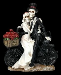 Skelett Figuren - Brautpaar Mit Fahrrad