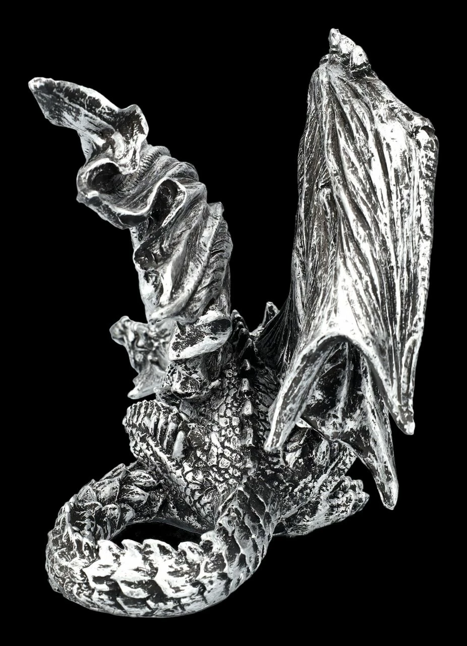 Drachenfigur Silber - Schleicht Sich An 7 Drachenfigur Silber - Schleicht Sich An – Bild 5