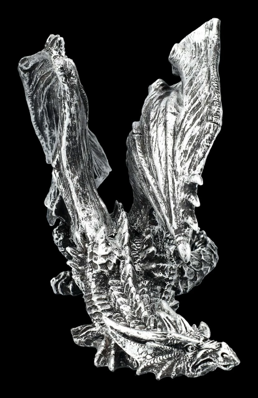 Drachenfigur Silber - Schleicht Sich An 5 Drachenfigur Silber - Schleicht Sich An – Bild 3