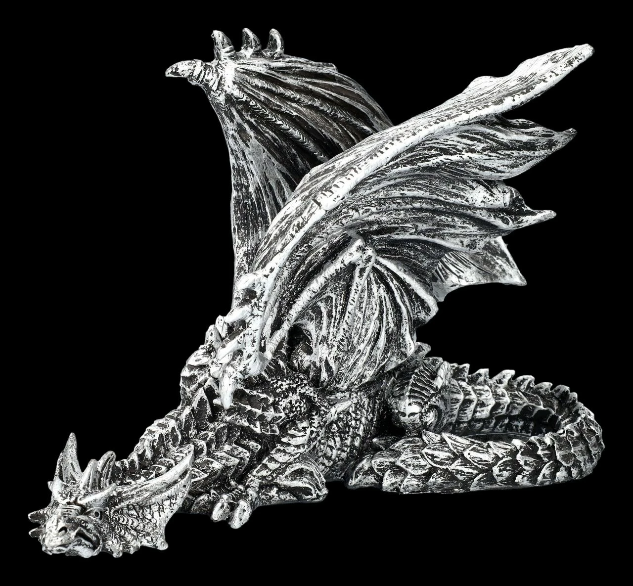 Drachenfigur Silber - Schleicht Sich An 3 Drachenfigur Silber - Schleicht Sich An