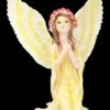Engel Figur In Gelbem Kleid Betend