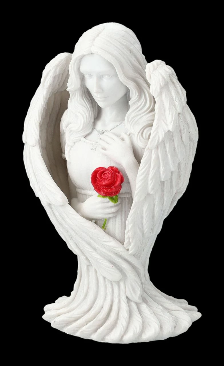 Engelfigur - Angel Blessing Mit Rose Klein 5 Engelfigur - Angel Blessing Mit Rose Klein – Bild 3
