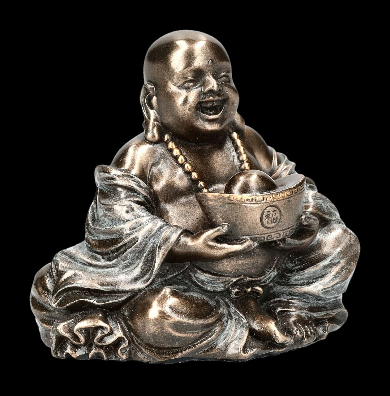 Buddha Figur Lachend Mit Yuan Bao 4 Buddha Figur Lachend Mit Yuan Bao – Bild 2