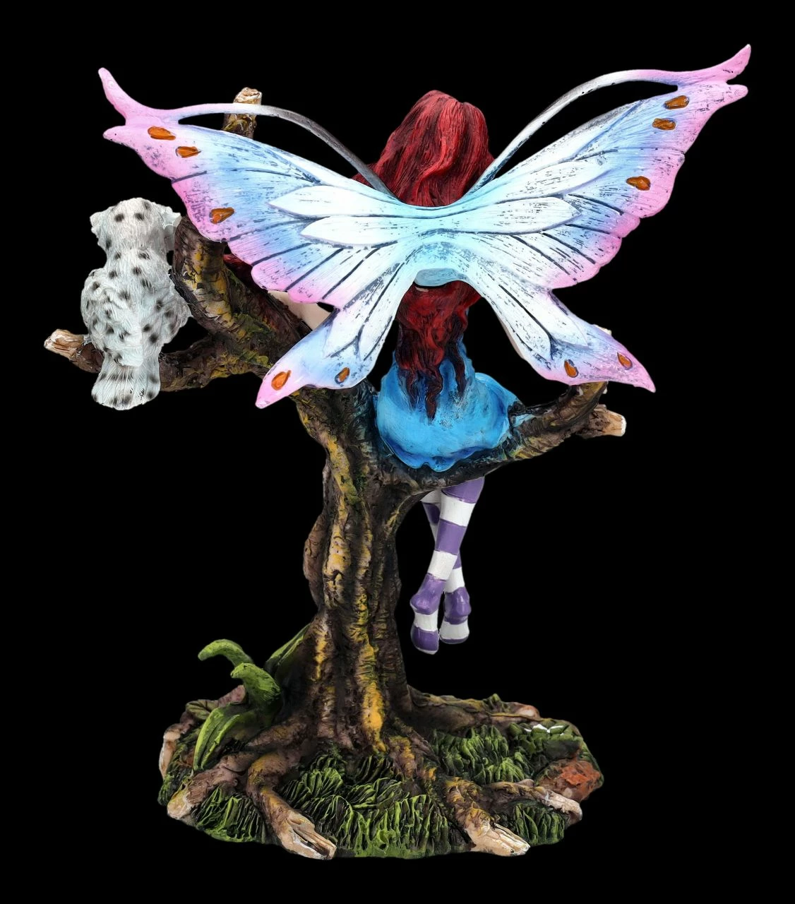 Elfen Figur Sitzt Auf Ast Mit Eule 6 Elfen Figur Sitzt Auf Ast Mit Eule – Bild 4