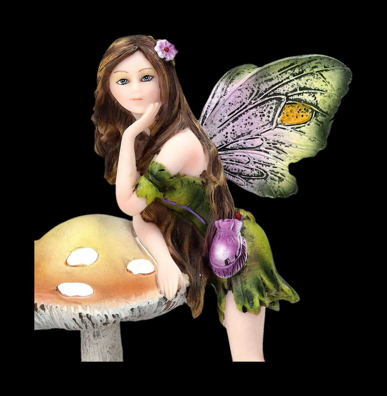 Elfen Figur Dora Mit Hase Lehnt An Pilz 9 Elfen Figur Dora Mit Hase Lehnt An Pilz – Bild 7