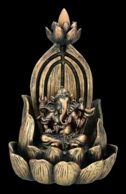 Backflow Räucherhalter - Ganesha Auf Lotus -FIGUREN Verkäufe 2D FS24362 Backflow Raucherhalter Ganesha auf Lotus 2 1280x1280