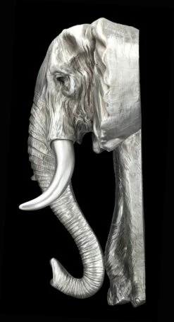 Wandrelief - Elefant Silber -FIGUREN Verkäufe 2D FS24413 Wandrelief Elefant silber 3 1280x1280