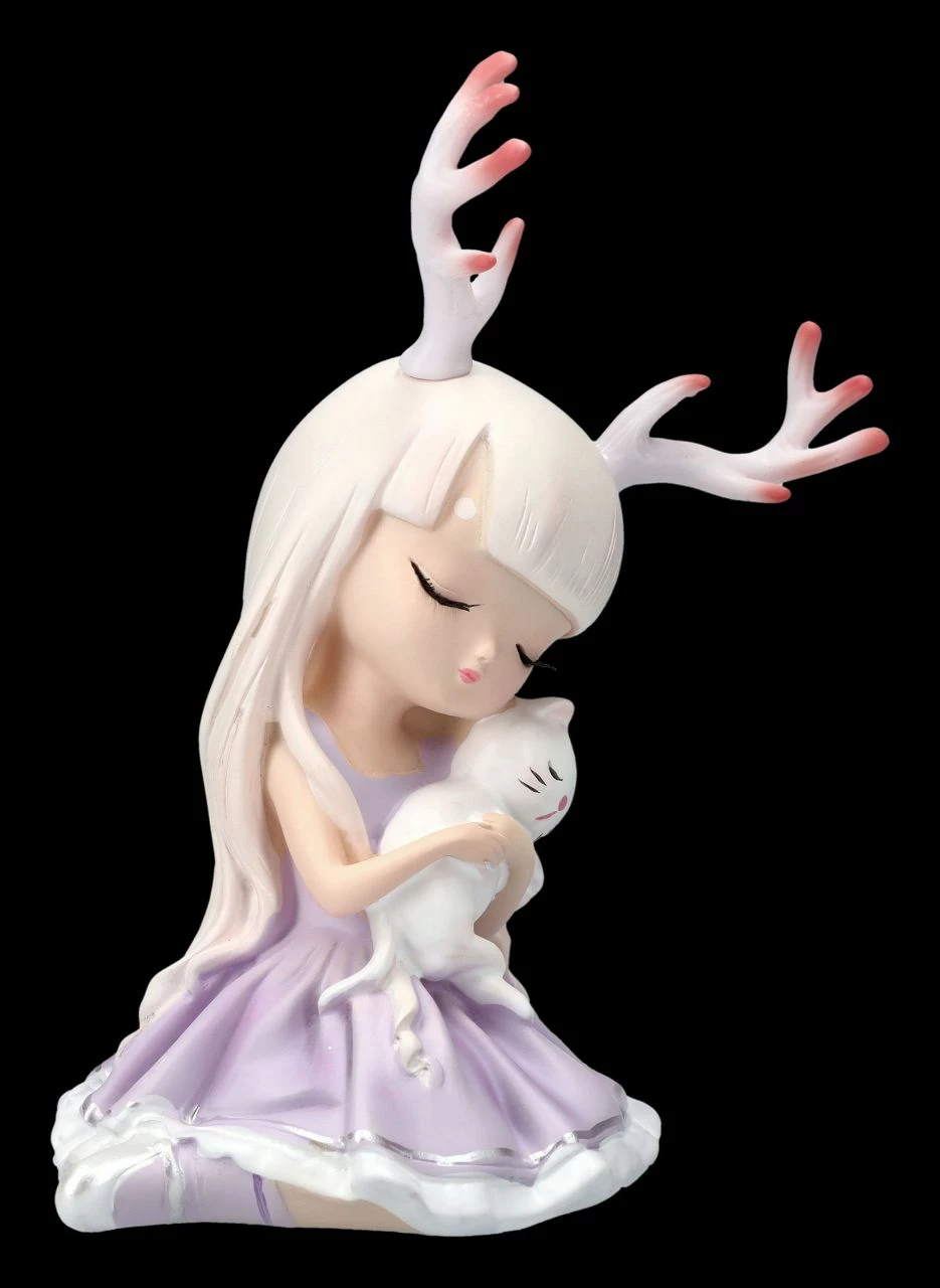 Kleine Feen Figur Mit Geweih Und Katze 4 Kleine Feen Figur Mit Geweih Und Katze – Bild 2