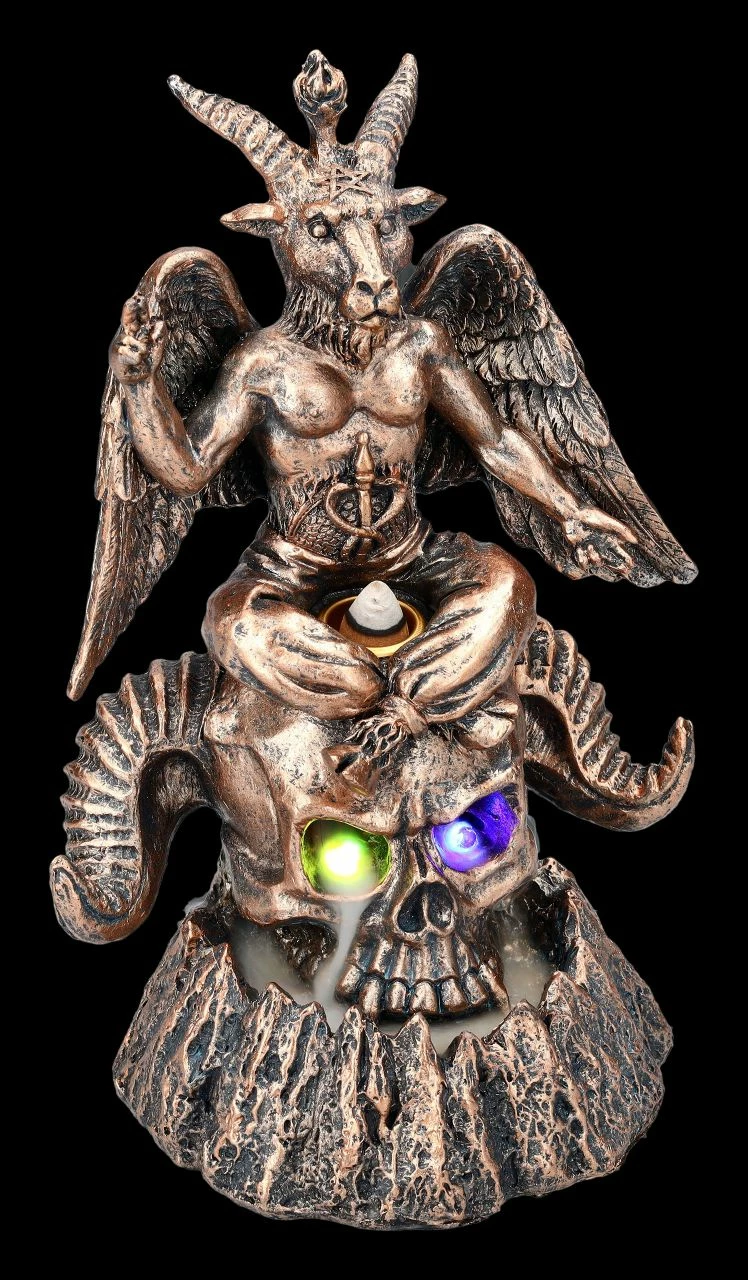 Backflow Räucherhalter - Baphomet Auf Schädel 4 Backflow Räucherhalter - Baphomet Auf Schädel – Bild 2