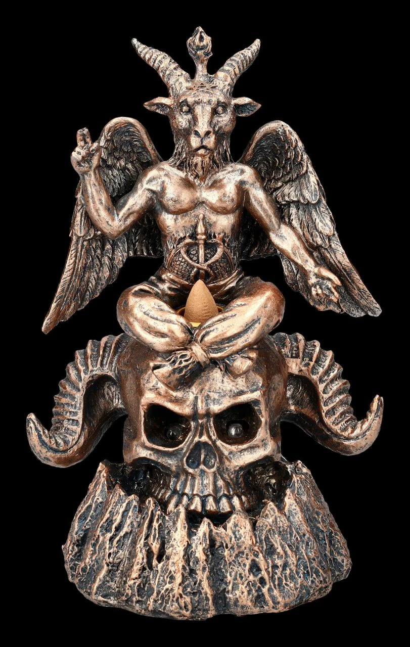 Backflow Räucherhalter - Baphomet Auf Schädel 3 Backflow Räucherhalter - Baphomet Auf Schädel