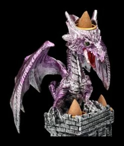 Backflow Räucherhalter - Lila Drache Auf Burg -FIGUREN Verkäufe 2D FS24426 Backflow Raucherhalter Lila Drache mit Burg 10 1280x1280