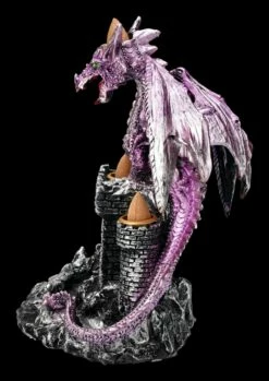 Backflow Räucherhalter - Lila Drache Auf Burg -FIGUREN Verkäufe 2D FS24426 Backflow Raucherhalter Lila Drache mit Burg 4 1280x1280