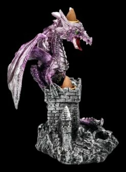Backflow Räucherhalter - Lila Drache Auf Burg -FIGUREN Verkäufe 2D FS24426 Backflow Raucherhalter Lila Drache mit Burg 6 1280x1280