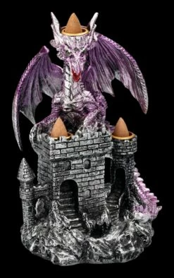 Backflow Räucherhalter - Lila Drache Auf Burg -FIGUREN Verkäufe 2D FS24426 Backflow Raucherhalter Lila Drache mit Burg 7 1280x1280