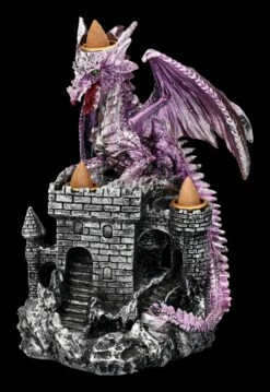 Backflow Räucherhalter - Lila Drache Auf Burg -FIGUREN Verkäufe 2D FS24426 Backflow Raucherhalter Lila Drache mit Burg 9 1280x1280