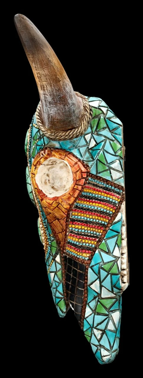 Wanddeko - Totenkopf Kuh Mit Western Mosaik 6 Wanddeko - Totenkopf Kuh Mit Western Mosaik – Bild 4