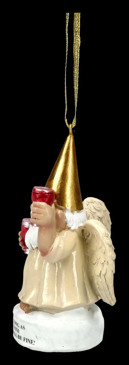 Christbaumschmuck - Gartenzwerg Engel Mit Wein 6 Christbaumschmuck - Gartenzwerg Engel Mit Wein – Bild 4