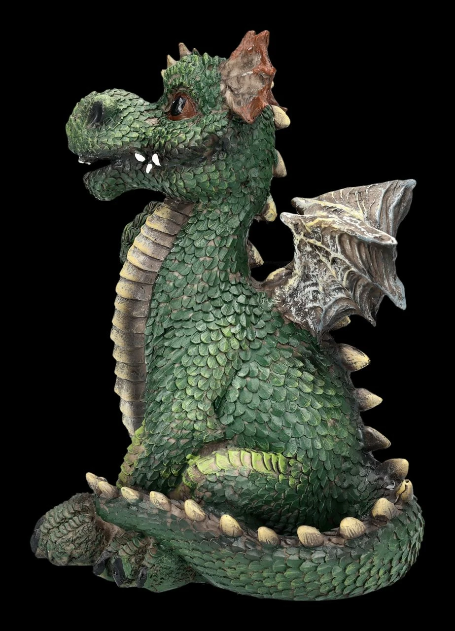 Drachen Figur Grün Mit Welcome Schild 6 Drachen Figur Grün Mit Welcome Schild – Bild 4