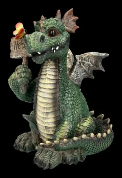 Drachen Figur Grün Mit Welcome Schild 11 Drachen Figur Grün Mit Welcome Schild -FIGUREN Verkäufe 2D FS24511 Drachenfigur grun mit Welcome Schild 6 1280x1280