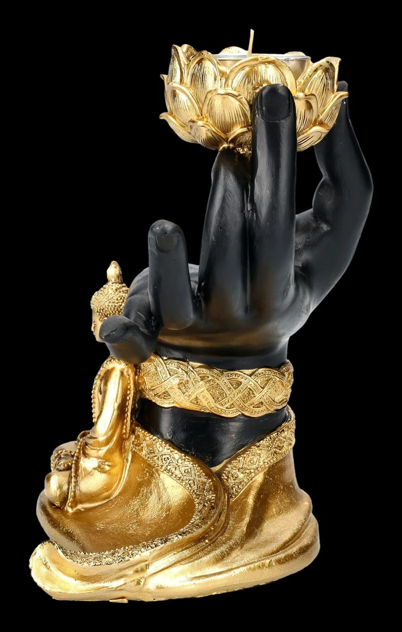 Teelichthalter - Buddha Figur Mit Hand 8 Teelichthalter - Buddha Figur Mit Hand – Bild 6