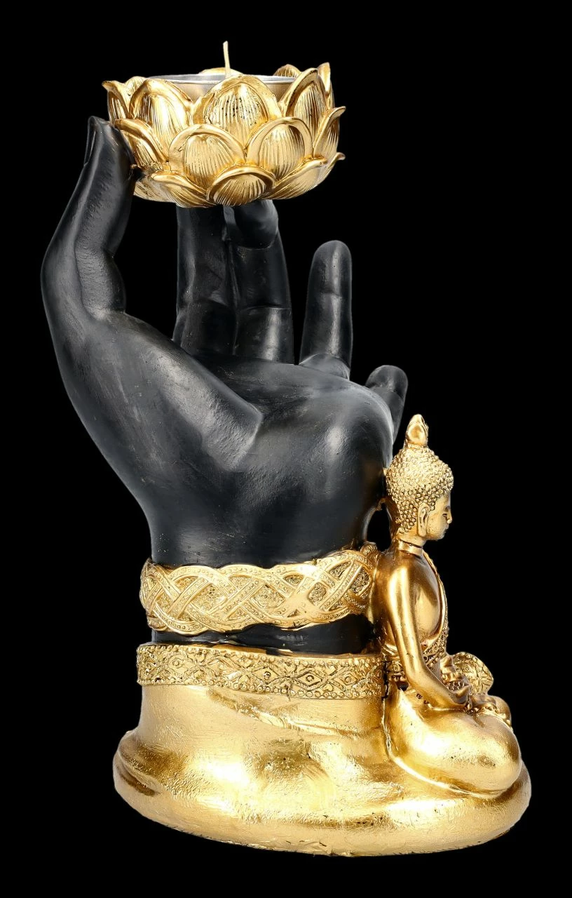 Teelichthalter - Buddha Figur Mit Hand 5 Teelichthalter - Buddha Figur Mit Hand – Bild 3