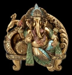 Ganesha Figur Auf Pfauen Thron