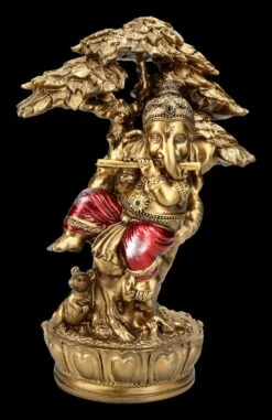 Ganesha Figur Musiziert Unter Baum