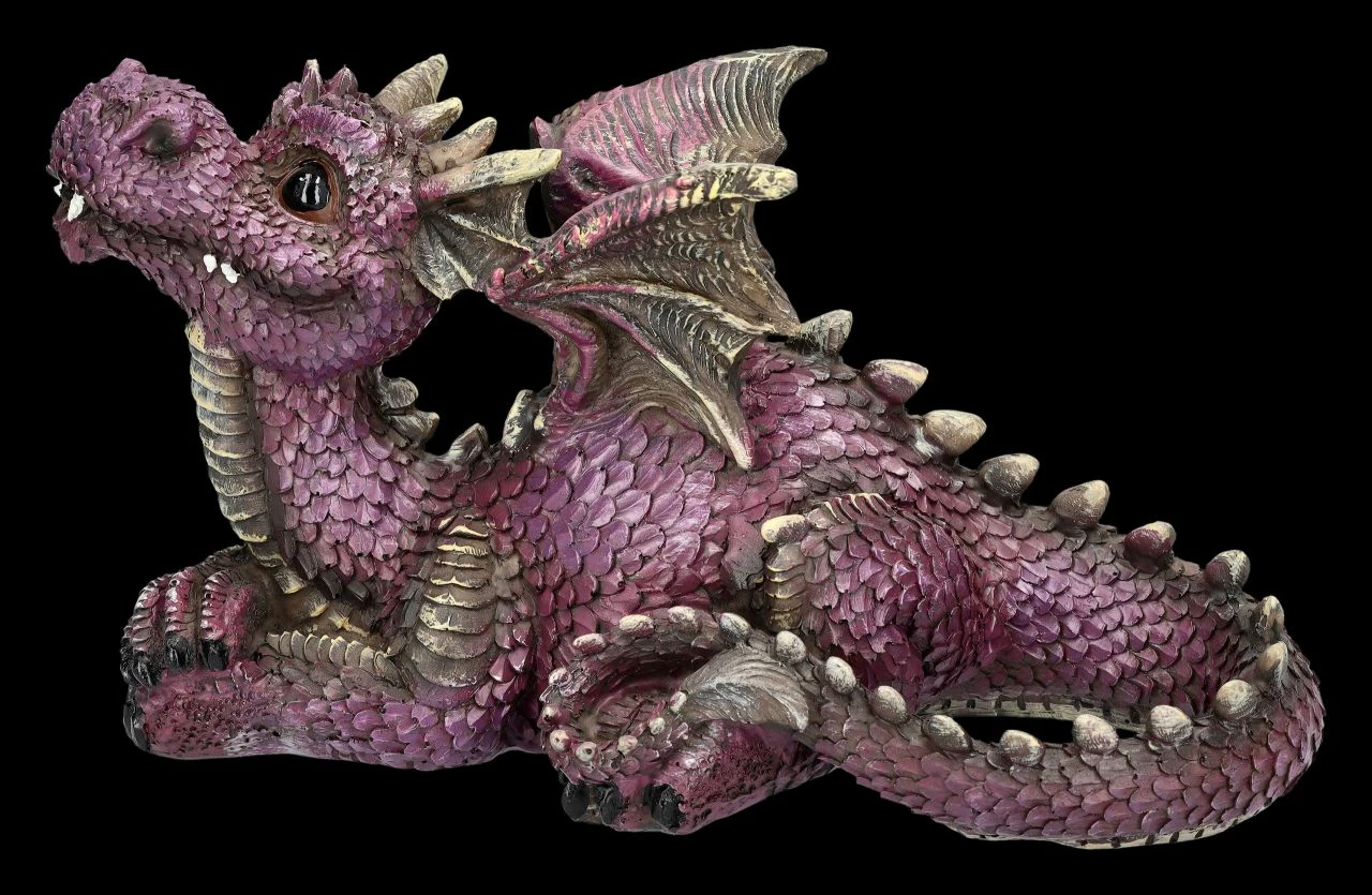 Drachen Figur Liegend Lila 3 Drachen Figur Liegend Lila