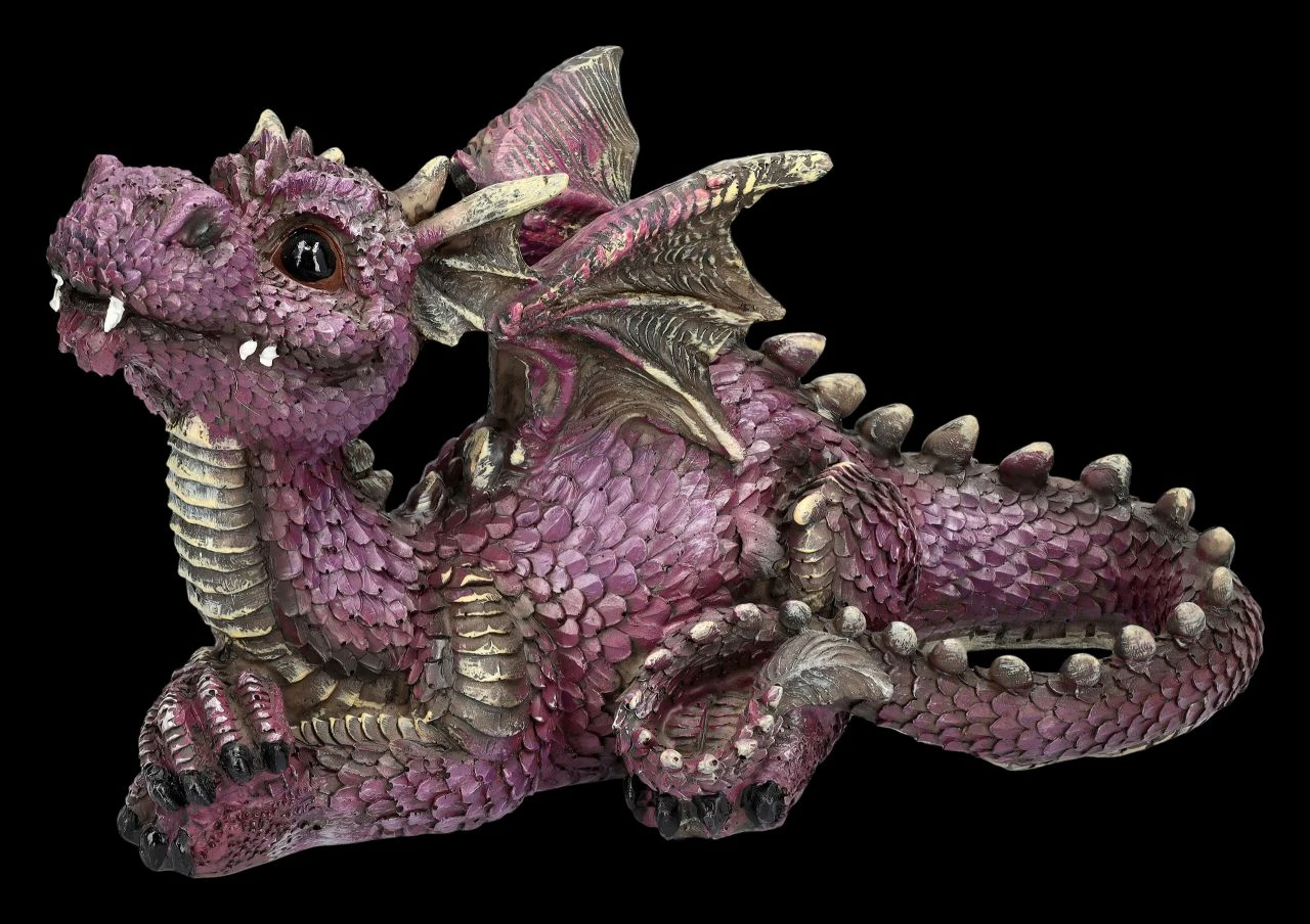 Drachen Figur Liegend Lila 4 Drachen Figur Liegend Lila – Bild 2