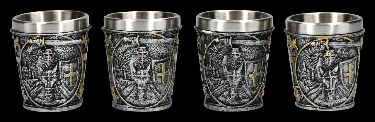 Schnapsbecher - Kreuzritter Reitend 4er Set 7 Schnapsbecher - Kreuzritter Reitend 4er Set – Bild 5