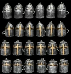 Schlüsselanhänger - Ritterhelme 24er Set