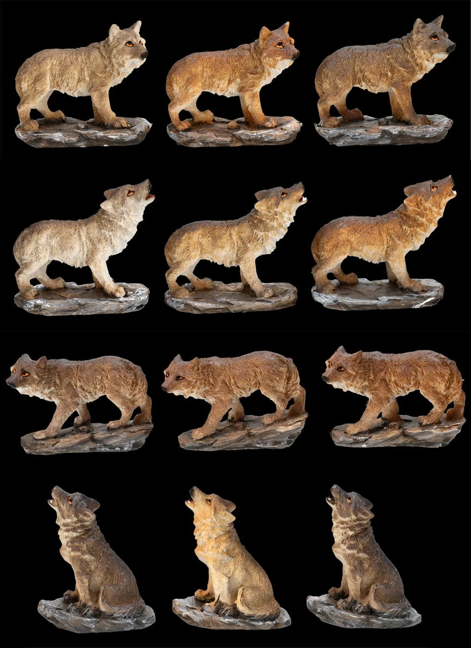 Wolf Figuren - Wölfe 12er Set 3 Wolf Figuren - Wölfe 12er Set