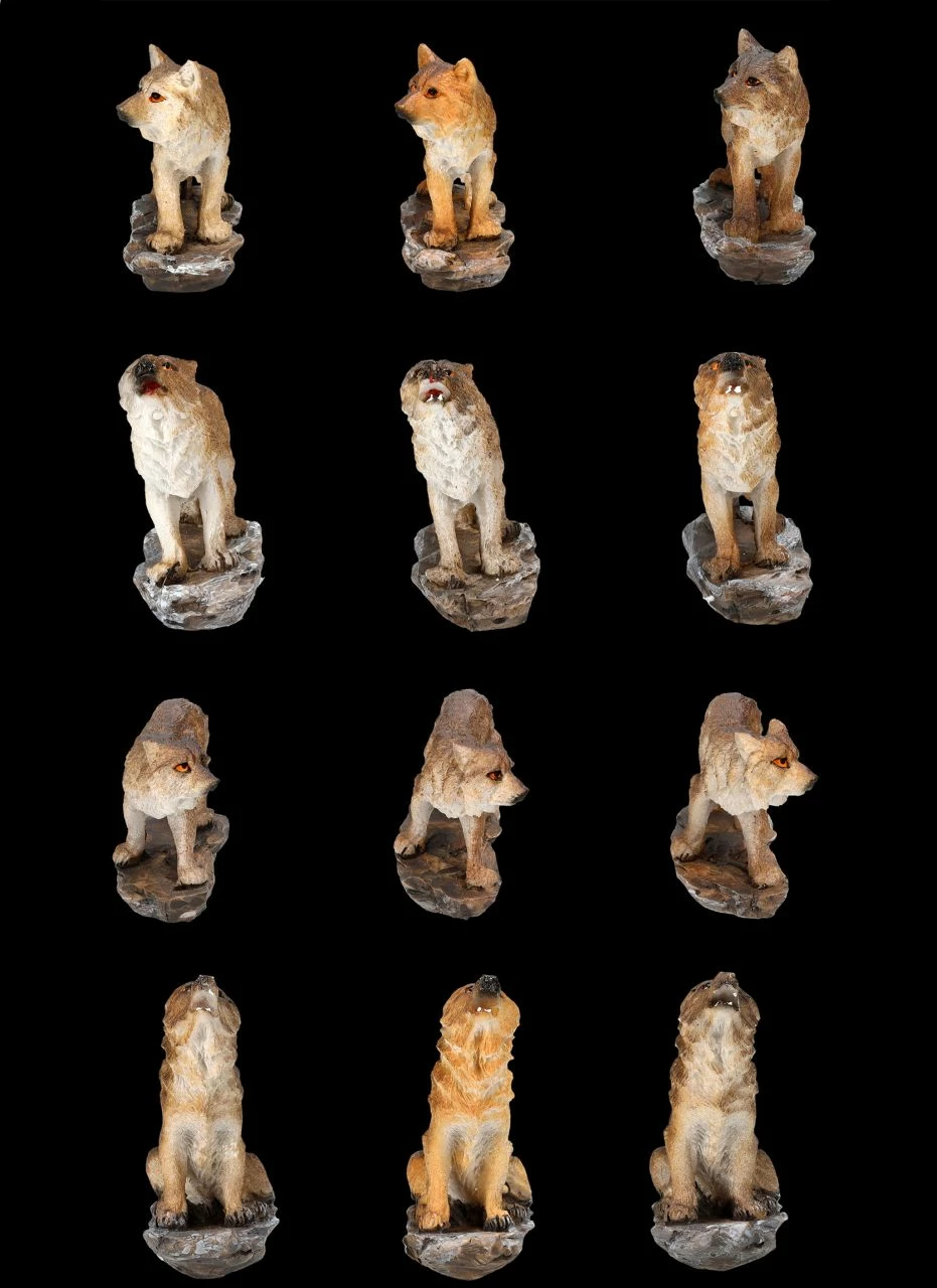 Wolf Figuren - Wölfe 12er Set 4 Wolf Figuren - Wölfe 12er Set – Bild 2