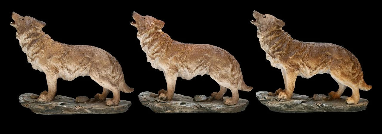 Wolf Figuren - Stehend Heulend 3er Set 3 Wolf Figuren - Stehend Heulend 3er Set