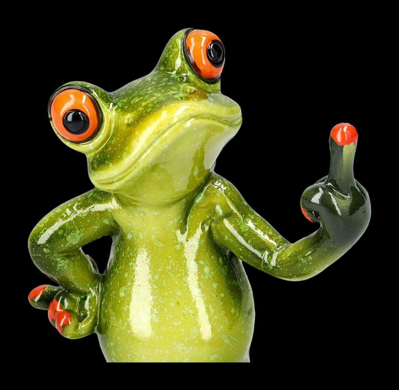 Lustige Frosch Figur - Mittelfinger 9 Lustige Frosch Figur - Mittelfinger – Bild 7