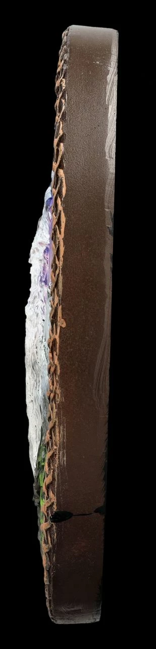 Wandrelief - Weißer Wolf In Den Bergen 6 Wandrelief - Weißer Wolf In Den Bergen – Bild 4