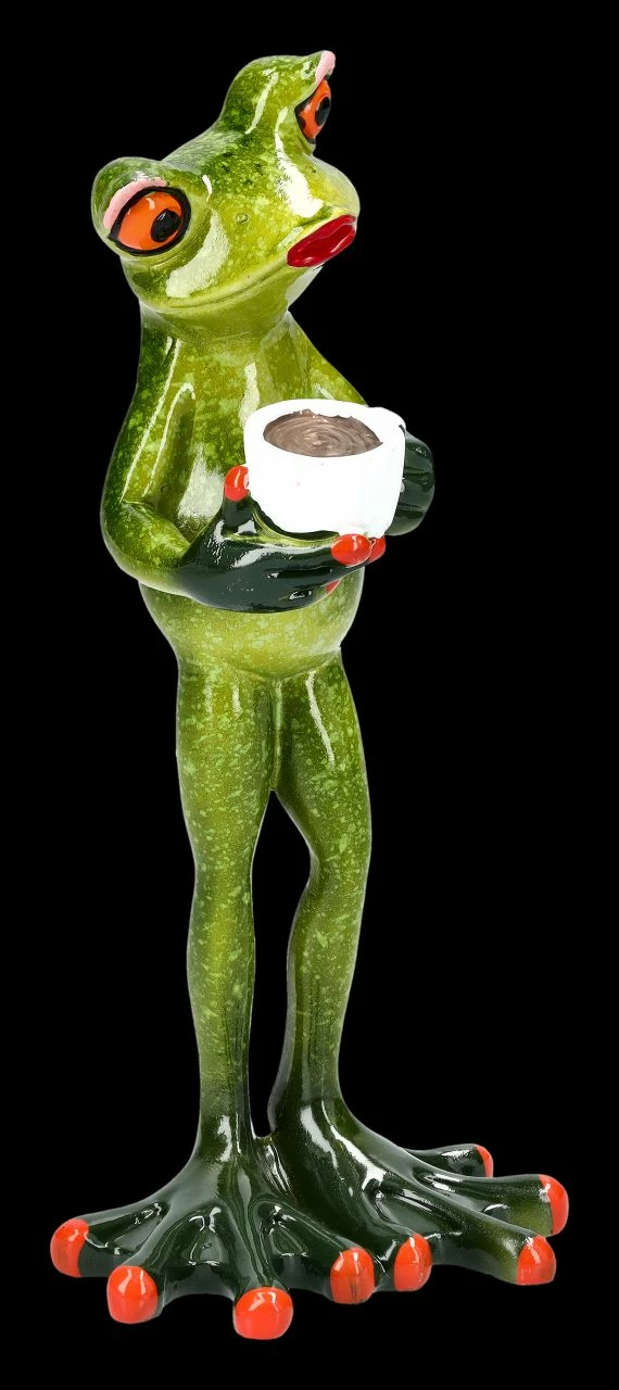 Lustige Frosch Figur - Kaffeepause 4 Lustige Frosch Figur - Kaffeepause – Bild 2
