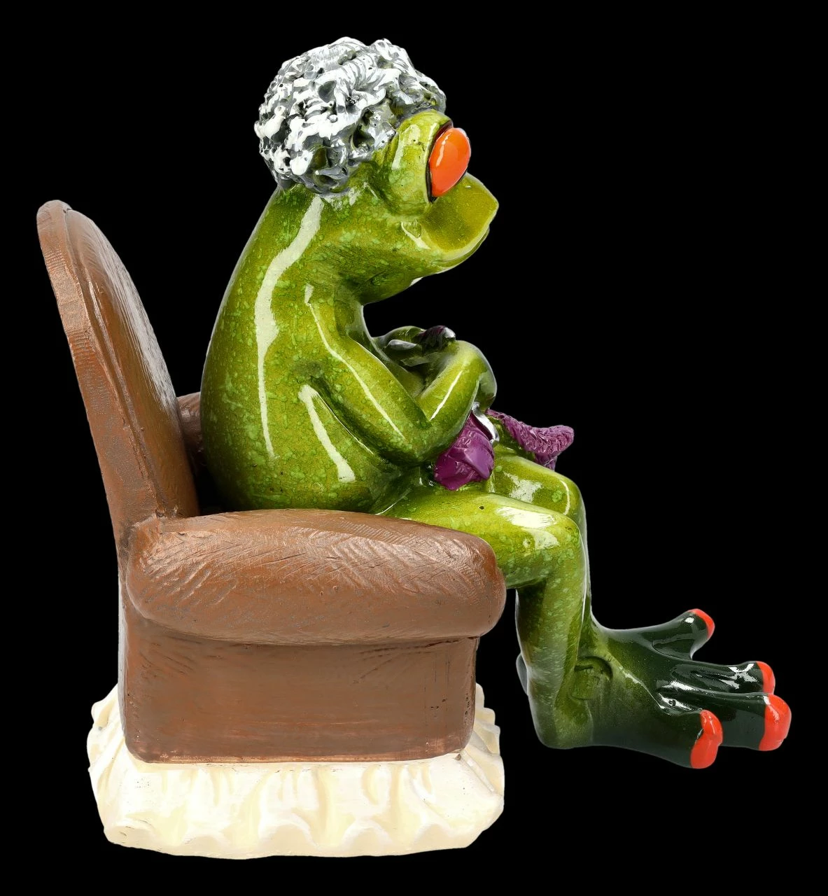Lustige Frosch Figur - Oma Beim Stricken 8 Lustige Frosch Figur - Oma Beim Stricken – Bild 6
