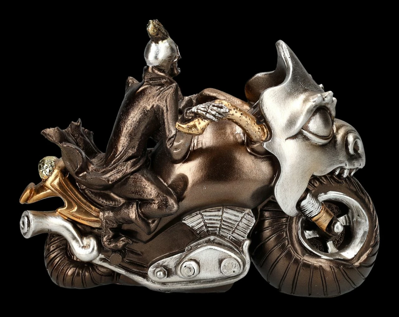Skelett Figur Motorrad - Ride Or Die Bronzefarben 7 Skelett Figur Motorrad - Ride Or Die Bronzefarben – Bild 5